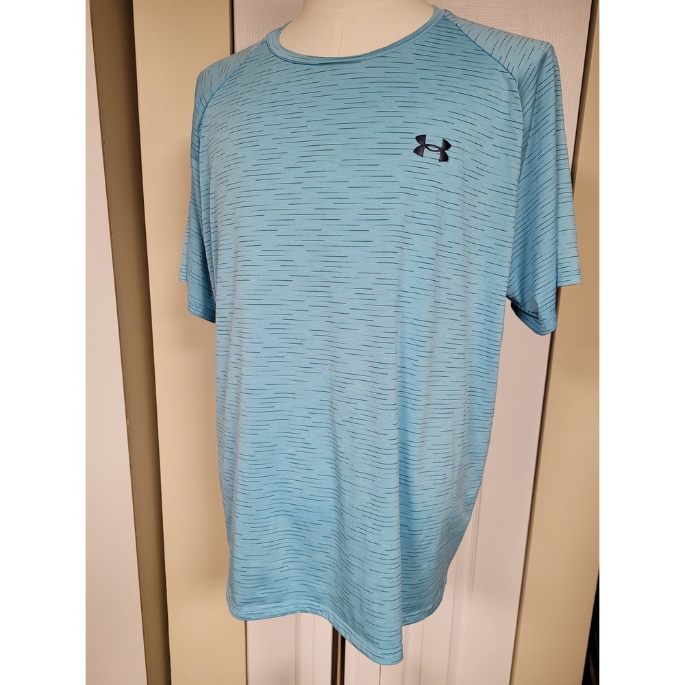 Under Armour Mens Tech T Blue Heather‎ Short Sleeve Athletic Boating Shirt XXL